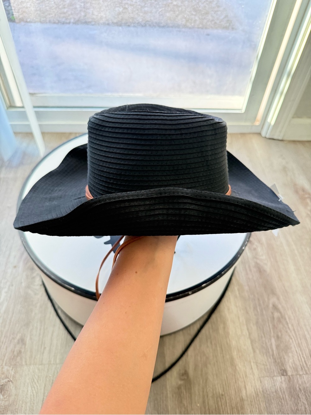 san diego hat company sadie black packable cowboy western summer sun hat OSF NEW - Picture 5 of 6